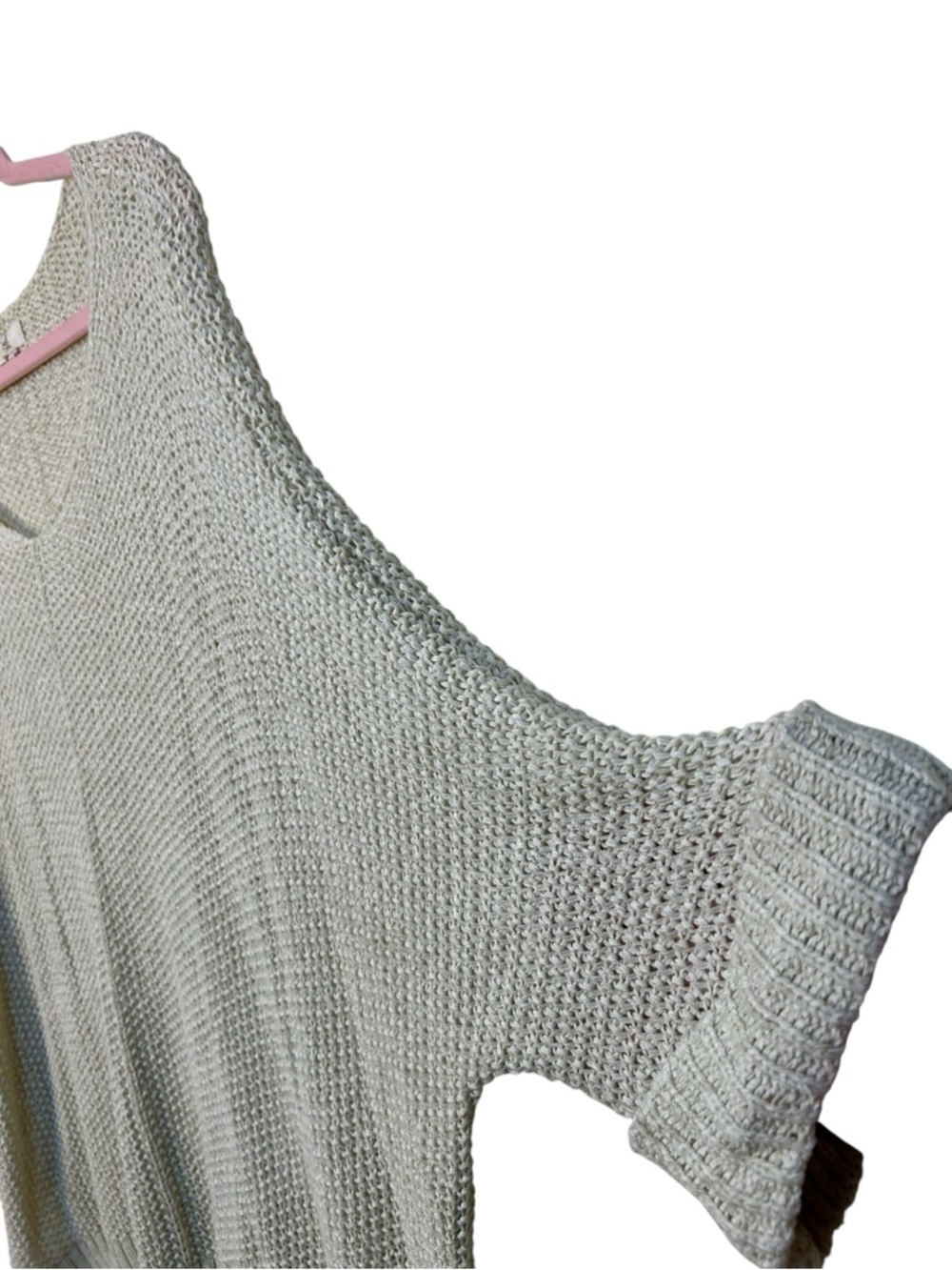 Easel Oatmeal Loose Knit Sweater Oversized Boho Lightweight Pullover 2X - Picture 6 of 9